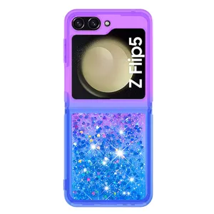 Verlauf Glitzer Liquid Schutzhülle kompatibel mit Samsung Z Flip 5 Handyhülle Case
