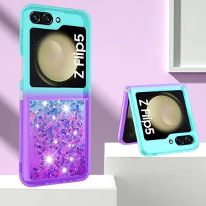 Farbverlauf Treibsand Glitzer Schutzhuelle fuer Samsung Galaxy Z Flip 5 Handy Detailansicht