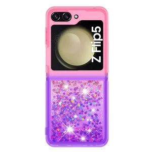 Farbverlauf Glitzer Fluedoel Handyhuelle kompatibel mit Samsung Galaxy Z Flip 5 6 Stossfest
