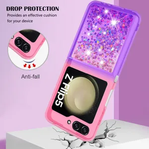Glitzernde Quicksand Schutzhülle kompatibel mit Samsung Galaxy Z Flip 5 Handyhülle.