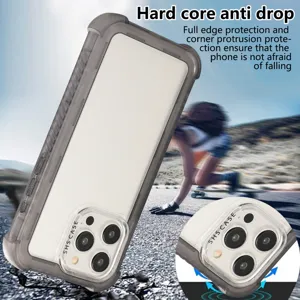 Detailed view of the frosted 3-in-1 anti-drop phone case featuring reinforced corner protection.