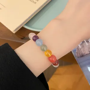 Bracelet en perles de cristal naturel coloré bijoux de poignet style doux nouveauté
