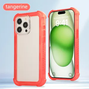 Matte 3-in-1 shockproof phone case for iPhone Pro Max with rugged bumper protection and clear back