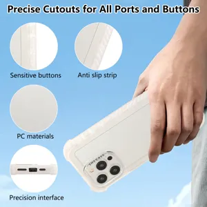 Matte frosted phone case detail view, featuring precise cutouts, sensitive buttons and anti-slip.