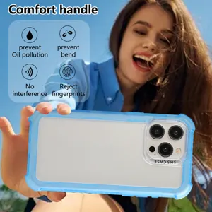 Frosted 3-in-1 shockproof phone case with translucent matte back and durable protective bumper.