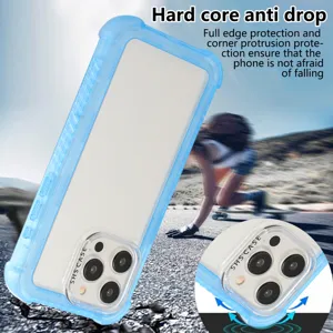 Frosted 3-in-1 protective phone case with drop-proof reinforced corners and clear back plate.