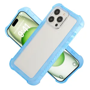 Blue protective phone case anti-drop frosted hard cover for smartphone accessories