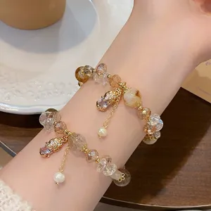 Elegant new Chinese style crystal sunstone pixiu adjustable bracelet for women daily wear