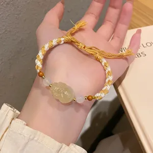 Handcrafted Woven Pixiu Bracelet Tibetan Ethnic Style Adjustable Cord Jewelry Gift
