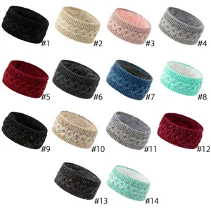 Fleece Lined Cable Knit Headband For Winter Outdoor Sports Thermal Ear Warmer Wide Twisted Knit Headwrap For Unisex Daily Hair Accessories