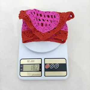 Crochet Heart Knit Triangular Headband Spring Summer Outdoor Hair Scarf Hair Band