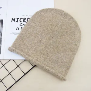 Casual knit beanie hat for women men autumn winter solid color warm soft slouchy cap