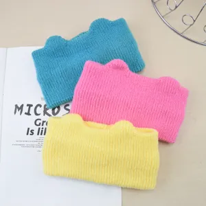 Fascia per capelli in maglia con orecchie di gatto, morbida fascia larga per inverno.