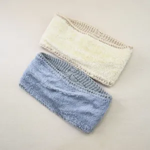 Cozy fleece lined knit headband winter warm hair band thick soft sports washing face accessories