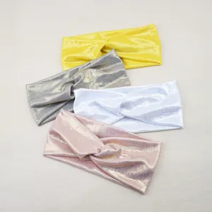 Metallic Twist Stirnband Set glänzendes einfarbiges Haarband für Make-up Sport und Alltag.