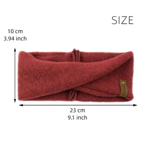 Cozy mohair twisted headband for women, thick thermal ear warmer for winter yoga and daily wear.