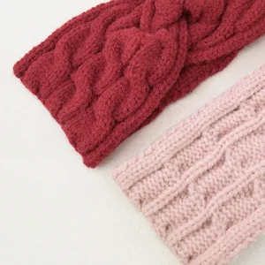 Gemütliches Zopfmuster Stirnband Damen Winter warmer Ohrenschutz elastisches Haarband