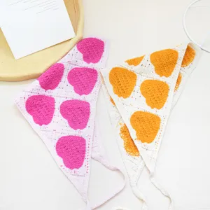 Foulard triangulaire crocheté cœur vintage bandeau tricoté accessoires cheveux femme
