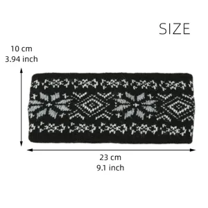 Winter Strick Stirnband für Damen, warme Ohrenwärmer mit klassischem nordischem Muster.