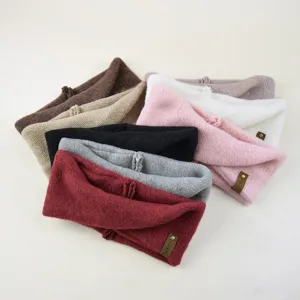 Mohair cross headband ear warmer winter knit hair band wide thermal hair accessories