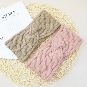 Gemütlicher gestrickter Twist Stirnband für Damen, weiches warmes Haarband für Yoga und Alltag.