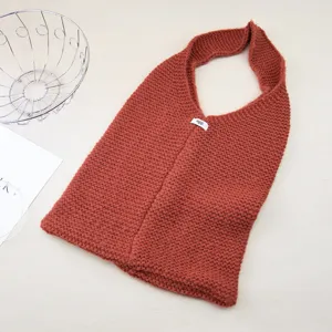 Gemütliche Strick-Umhängetasche für Damen, einfarbige Wolltasche für Herbst und Winter.