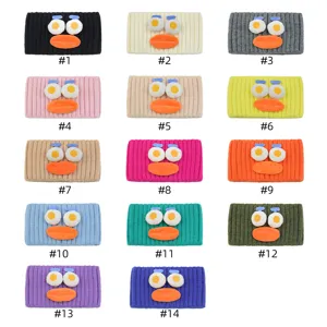 Lustiges großes Augen Strick Stirnband weiches süßes Plüsch Haarband Yoga Make-up Gesicht