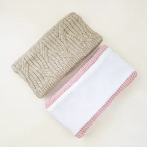Cozy knit winter headband with soft fleece lining. Thick warm ear warmer hair accessory.