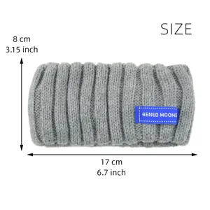 Grijs geribbelde gebreide hoofdband yoga gezichtwas haar accessoire minimalistische hoofddeksel