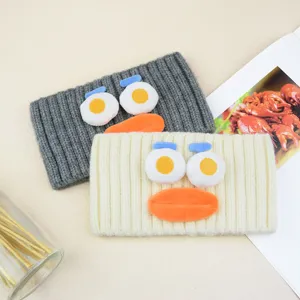Lustiges Großer Mund Große Augen Acryl Gestricktes Stirnband Breites Elastisches Haarband Originell Yoga Gesicht Waschen Haarschmuck Für Damen Kinder Schmuck