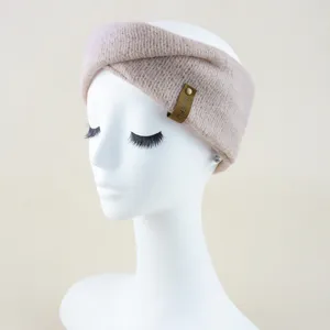 Knitted mohair cross headband ear warmer winter wide hair band yoga fashion accessories