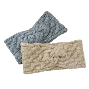 Gestricktes Twist Stirnband Set, warme Ohrenwärmer und Yoga Haarbänder für Damen.