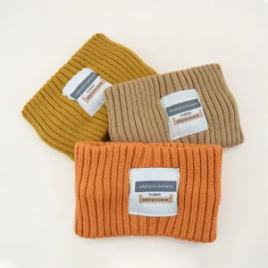 Strick Stirnband winterlich warm Ohrenschuetzer einfarbig Buchstaben Haarschmuck Modisch