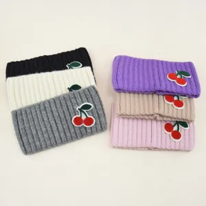 Fascia in maglia di ciliegia per famiglia, fascia invernale a coste copriorecchie e accessori.