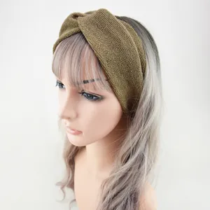 Knitted Cross Headband Wide Elastic Hair Band Yoga Sports Face Wash Hair Accessories