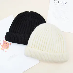 Kinder gebreide muts effen kleur warme vissersmuts herfst winter peuter stijlvol hoed