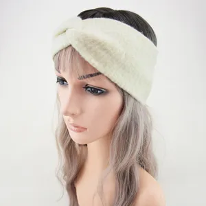 Gestreiftes Strick Stirnband, breites Fleece Haarband für Damen, Yoga Sport Make-up Zubehör.