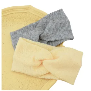 Knitted elastic twist headband, soft wide hair band for yoga, sports and daily use.
