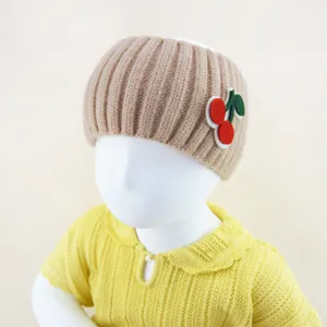 Fascia lavorata a maglia per bambini inverno decorazione ciliegia calda protezione