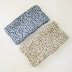 Knit headband warm winter hair accessory cable knit wide ear warmer set of two colors.