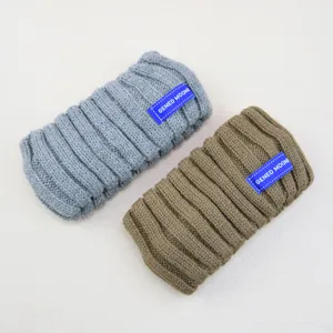 Gebreide haarband winter warme hoofdband effen geribbelde wol haaraccessoires gezicht wassen