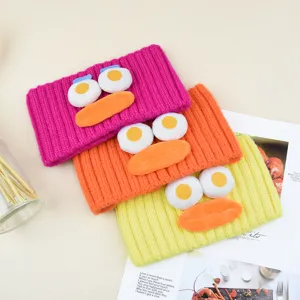 Witziges Strick-Stirnband mit großen Augen, niedliches Entenlippe Haarband für Yoga.