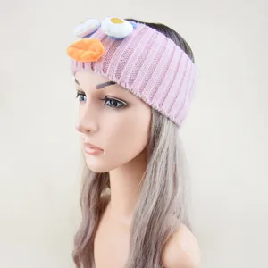 Süßes lustiges Strickstirnband mit großen Augen, rosa Haarband für tägliche Gesichtspflege.
