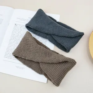 Gestricktes Twist Stirnband für Damen, dicker warmer Winter Ohrenwärmer Yoga Haarband.