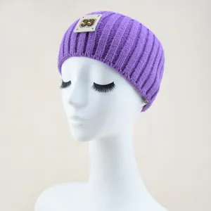 Fascia in maglia viola ampia fascia a coste con numero 33 ricamato per lo styling quotidiano.