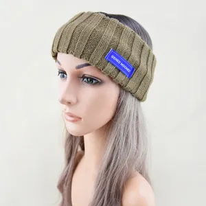 Gebreide geribbelde hoofdband winter warm haarband effen kleur mode haaraccessoire detail
