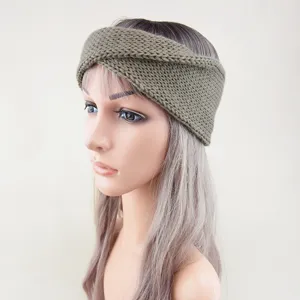 Strick Twist Stirnband für Damen, breites Winter Ohrwärmer Yoga Haarband casual.