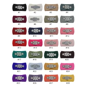 Fascia per capelli in maglia con strass cristalli, accessorio per capelli rétro da donna.