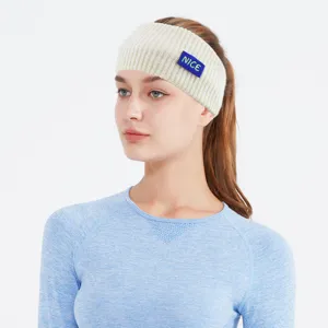 Knitted Headband Winter Warm Woolen Hair Band Cute Letter Patch Sport Hair Hoops Ear Cover