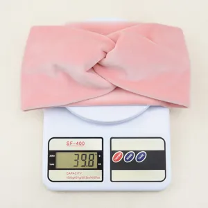 Pink plush twisted headband, soft warm winter hair band for yoga washing face daily wear.